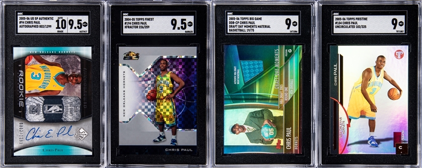 2004-2006 Topps & Upper Deck Chris Paul SGC-Graded Rookie Card Collection (4 Different) Including Signed Example!